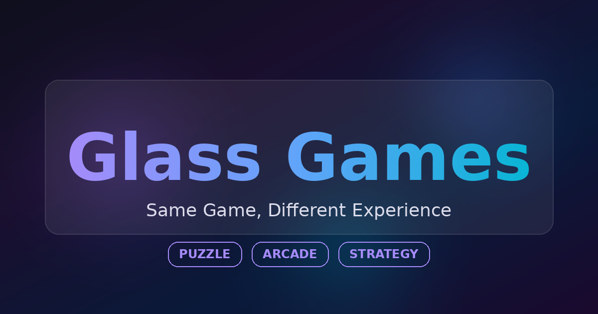 Glass Gamee Glass Games — 눈이 즐거운 미니게임